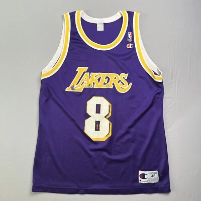 Vintage Champion LA Lakers Kobe Bryant Size 48 Jersey Purple Gold Rookie NBA - Image 1 of 4