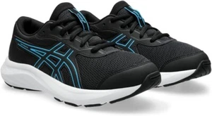 NEW Big Kids ASICS Gel Contend 9 Black / Aqua Athletic Shoes, Size 7 - Picture 1 of 8
