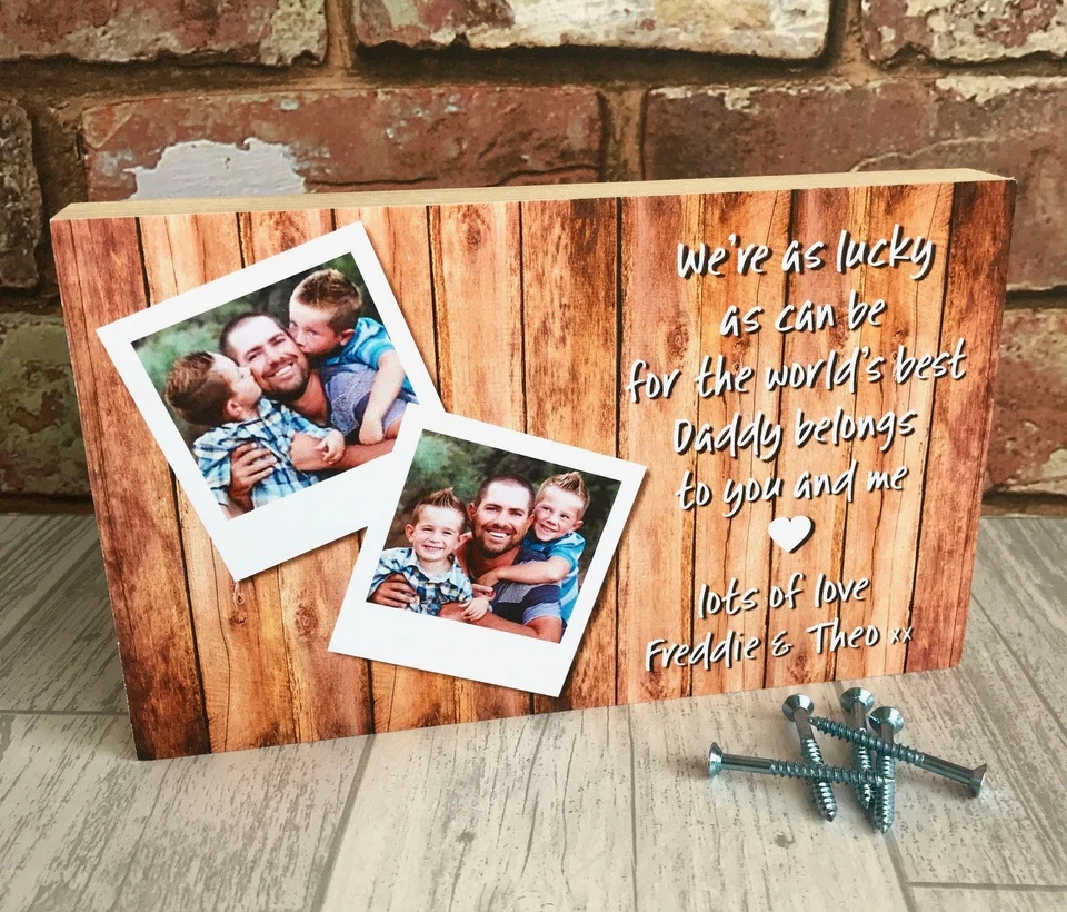 Personalised Daddy Plaque, Daddy Gift, Father's Day Gift, Photo Block, Dad Gift - Image 1 of 1