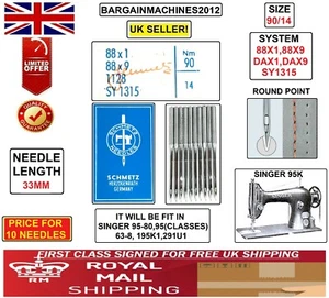 SISTEMA SINGER95K: AGUJA MCHN DE COSTURA INDUSTRIAL 88X1 88X9 DAX1 DAX9 1128 S=90/14 - Imagen 1 de 4