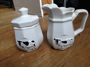 Vintage Porzellan Zucker und Sahne Kuh Set - Bild 1 von 4