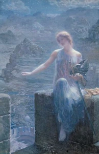 Edward Robert Hughes : "The Valkyrie's Vigil" (1906) — Giclee Fine Art Print - Picture 1 of 7