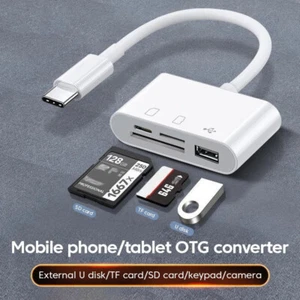 4IN1 MMC Card Reader Adapter USB-C/SD/TF HUB OTG Cable iOS iPhone Android Phone - Picture 1 of 11