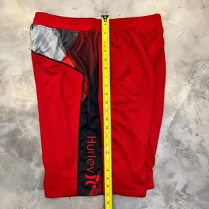 Hurley Nike Dri Fit Basketball Athletic Shorts Mens M Medium Red Black Gray NEW - Picture 1 of 7