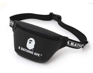 BAPE A Bathing Ape Sling Bag Belt Bag Crossbody PVC Black 2019 Spring Mag Gift - Picture 1 of 10