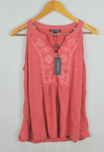 Cable & Gauge Women's Blouse L Summer Red Wash Embroidered Halter Shirt Top NWT - Picture 1 of 9