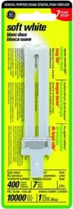GE CFL Light Bulb, 7 Watt, BX Bulb Type, G23 Base, Soft White (1 Pack) - Picture 1 of 1