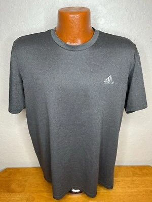 Men's Adidas CLIMALITE Running S/S Athletic T-Shirt Large L - Polyester - Gray - Image 1 of 4