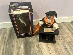 Gemmy Spell Casting Witch Animated Book Magic Desk 1995 Halloween Vintage Works - Picture 1 of 8