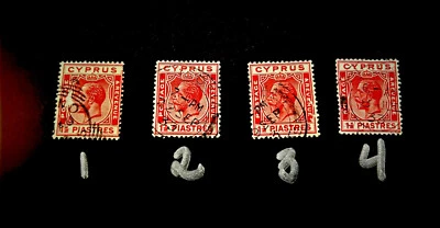 Chipre 1925 / 1 1/2 Piastras / Rey Jorge V / Usado / Solo Sello Foto 1 de 3