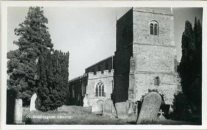 REAL PHOTO POSTCARD GREAT DODDINGTON CHURCH (NEAR NORTHAMPTON), NORTHAMPTONSHIRE - Picture 1 of 2