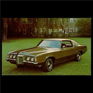 1970 PONTIAC Grand Prix Hardtop Coupe: Original Händler Promo Postkarte unbenutzt - Bild 1 von 2