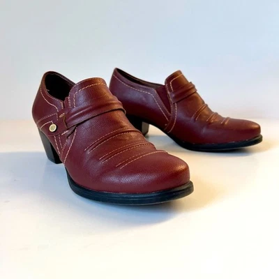 Naturalizer Natural Soul 勃艮第高跟鞋 素食鞋 乐福鞋 靴子 西部 尺寸 6 — 第 1/4 张图片