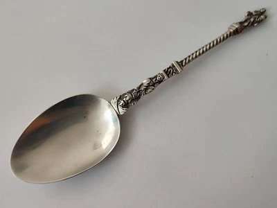 Antico cucchiaio apostolo grande argento massiccio epoca vittoriana 36,5 gr - Immagine 1 di 4