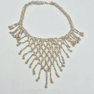 Collar de malla campana cascada de plata vintage asiático de Oriente Medio - Imagen 1 de 7