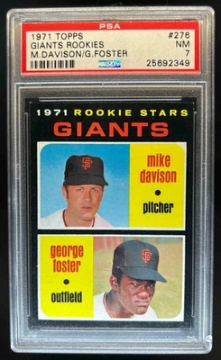 Topps Giants Rookie Stars 1971 (Mike Davison George Foster) radiocontrol novato #276 PSA 7 Foto 1 de 2