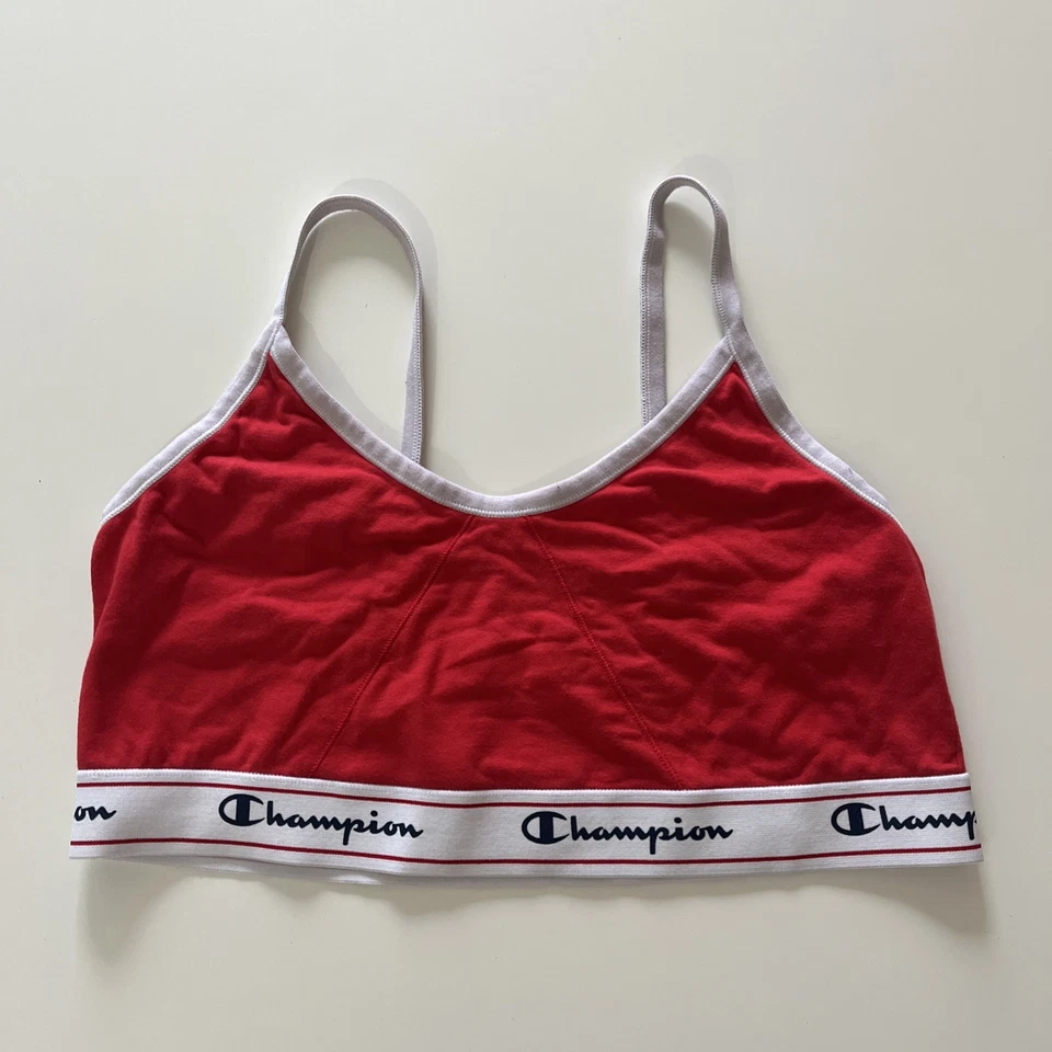 Champion Women's Size XXL 2XL Red Bralette Logo V-Neck Sporty Athleisure - Image 1 of 4