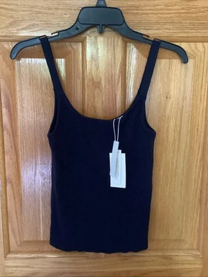 Vince женщин размер средний темно-синий ребристый Cami Майка $110 ZP-4268 - Изображение 1 из 3