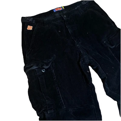 Empyre Pants Mens 33x30  Black Corduroy Relaxed Chunky Wide Leg Mid Rise Y2K - Image 1 of 4