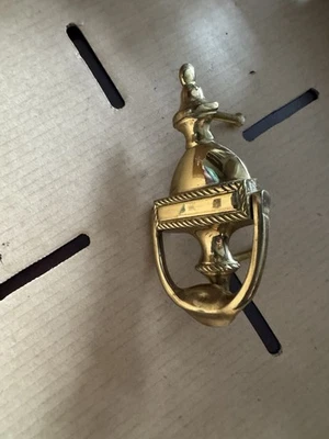 Llamador de puerta tradicional clásico de latón macizo vintage de los años 70 6"H x 3,25"W x 1"D Foto 1 de 4