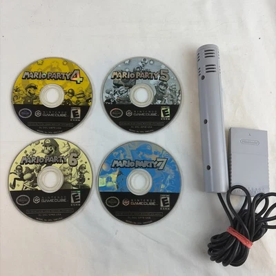 Mario Party 4 5 6 7 Nintendo GameCube With Microphone Tested Bundle Lot - Image 1 of 4