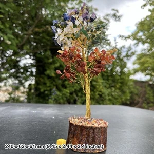 Árbol de piedras preciosas de capa de chakra, auténtica piedra mineral cristal de curación espiritual, - Imagen 1 de 2