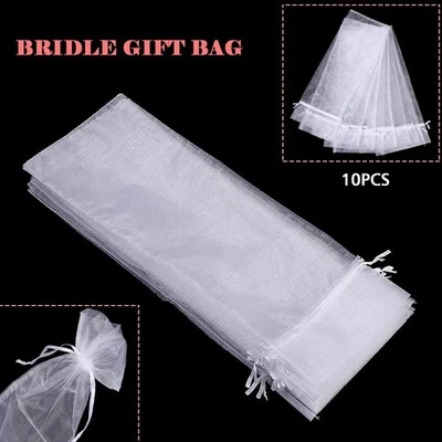 10Pcs Wine Bag Organza Drawstring Wine Bottle Gift Bags 37x14cm - Image 1 of 4
