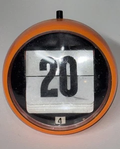 Space Age Click a Date Ball Perpetual Flip Calendar Retro Orange Hong Kong - Picture 1 of 7