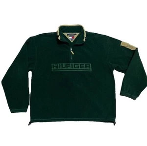 Maglione Tommy Hilfiger vintage uomo 2XL pile quarto zip pullover anni 90 outdoor - Foto 1 di 10