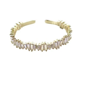  Bracciale Crepuscolare Cubic Zirconia Braccialetto Trasparente Colore Oro  - Foto 1 di 3