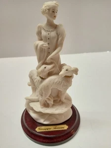 Giuseppe Armani "Dame mit Hunden" Figur Statue 1993 Florenz Italien 4,5" hoch - Bild 1 von 6