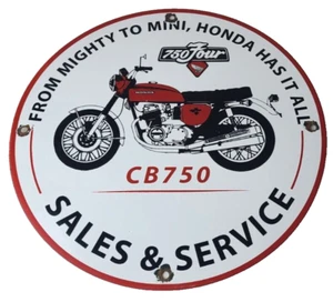 Letrero de porcelana vintage para motocicleta Honda - letrero de porcelana de servicio de bomba de gasolina para motociclista automóvil - Imagen 1 de 14