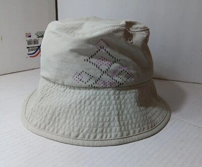 Sombrero de cubo de investigación al aire libre con ranura para cola de caballo color arena talla pequeña para mujer FPS 50+ Foto 1 de 4