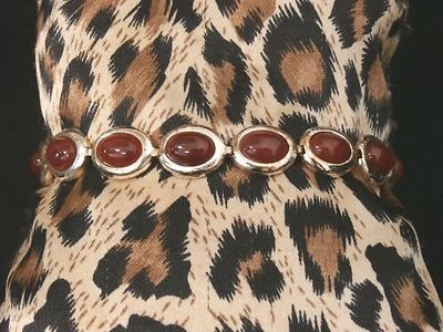 Beautiful Vintage Sterling Silver Red Stone Tennis Bracelet Make Offer! #1114 - Image 1 of 4