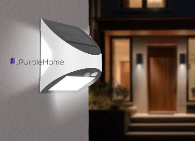 Solar LED Wandleuchte 3W 6500K Außenleuchte mit Bewegungssensor Dämmerungssensor - Bild 1 von 4