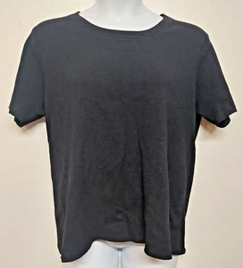 ELISABETH Liz Claiborne PLUS Size 1X Black Short Sleeve Knit Sweater - Picture 1 of 6