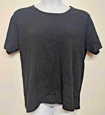 ELISABETH Liz Claiborne PLUS Talla 1X Negro Manga Corta Tejido Suéter Cápsula Pc Foto 1 de 4