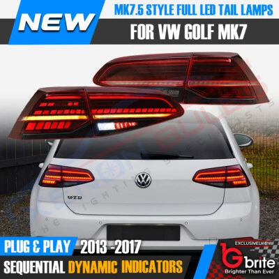 Golf MK7.5 Style LED TAIL LIGHTS FOR VW MK7 SEQUENTIAL FLOWING INDICATOR LAMPS - Image 1 of 4