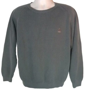 Suéter Izod Hombre Acanalado Tejido Apretado Verde Oliva Manga Larga Talla Grande - Imagen 1 de 7