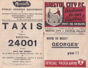 Bristol City v Crystal Palace Division 3 South 17.4.1948 - Picture 1 of 2