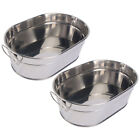 Galvanized Steel Oval Tub with Side Handle - 2pcs-FN