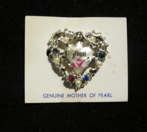 1960's HEART SWEETHEART PIN / BROOCH. NOS. FLAGET HIGH SCHOOL LOUISVILLE, KY. - Picture 1 of 3