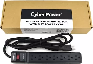 CyberPower 7-outlet Surge Protector with 6 FT Power Cord - Picture 1 of 6