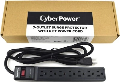 CyberPower 7-outlet Surge Protector with 6 FT Power Cord - Image 1 of 4