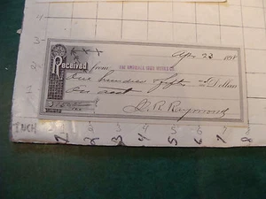 vintage CHECK(s): 1898 THE NORWALK IRON WORKS co. $150.00 - Picture 1 of 2