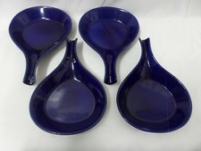 Set of 4 H.F. Coors China Chefsware #2346 Blue Baking Skillets Preowned