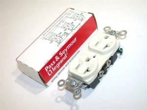 UP TO 10 NEW PASS & SEYMOUR 20A 125V DOUBLE IVORY RECEPTACLES - Picture 1 of 1
