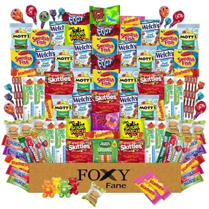 Foxy Fane 99 Count Candy Gift Box - Variety Assortment of Gummies & Candy - Picture 1 of 2
