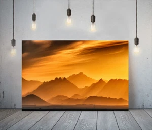 VIBRACIONES AMARILLAS 22 - LONA ENMARCADA PAPEL DE IMAGEN DE ARTE DE PARED IMPRESIÓN - PUESTA DE SOL DESIERTO - Imagen 1 de 17
