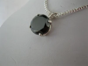 2,50ct 100% ECHTE ERDE ABGEBAUT NATÜRLICHER SCHWARZER DIAMANT HALSKETTE, ZERTIFIKAT, ANHÄNGER - Bild 1 von 8